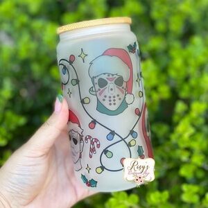 Horror friends Christmas 16oz libbey cup